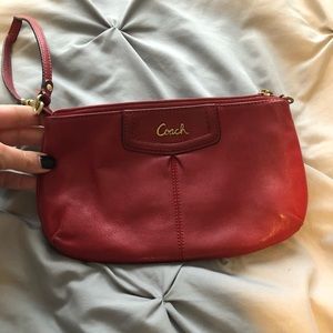Orange Coach Wristlet - GOOD condition